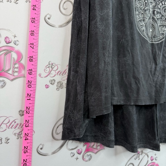 American Eagle Outfitters tee Washed Black Short Sleeve Top Hamsa Embroidery - Picture 5 of 15